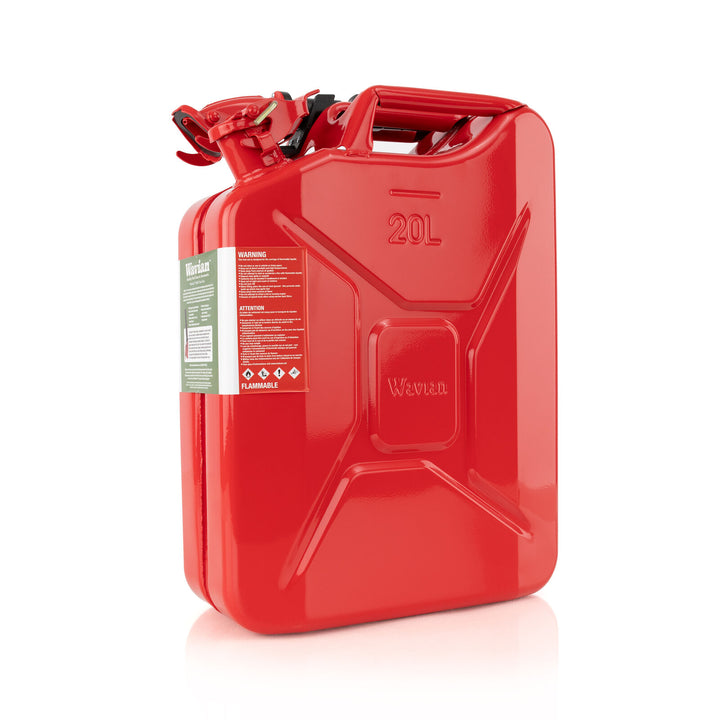 Wavian Red Gas Can - 20 Liter (5.3 Gallon) | Leak-Proof & Durable