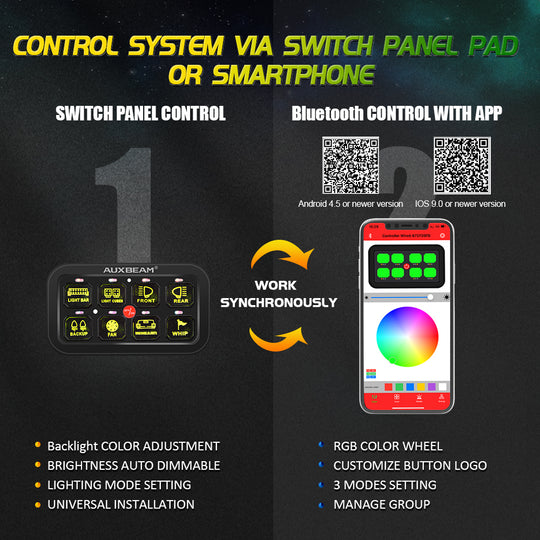 Auxbeam AR-800 RGB Switch Panel with APP Control - Vancouver