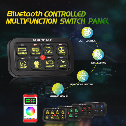 Auxbeam AR-800 RGB Switch Panel with APP Control - Vancouver